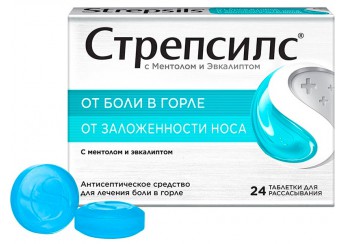 Стрепсилс с ментолом и эвкалиптом