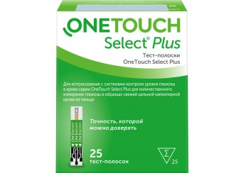 Тест-полоски к глюкометру УанТач Селект плюс / OneTouch Select plus