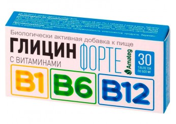 Глицин форте с витаминами В1, В6, В12