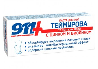 911 Ваша служба спасения Теймурова паста для ног с цинком и биолином